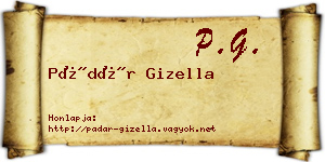 Pádár Gizella névjegykártya