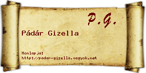 Pádár Gizella névjegykártya